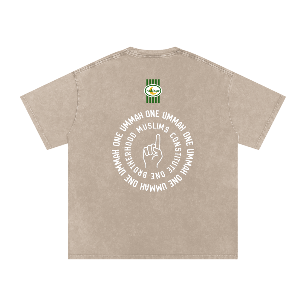 One Ummah Tee — Unisex Snow Washed | 100% Cotton T-Shirt