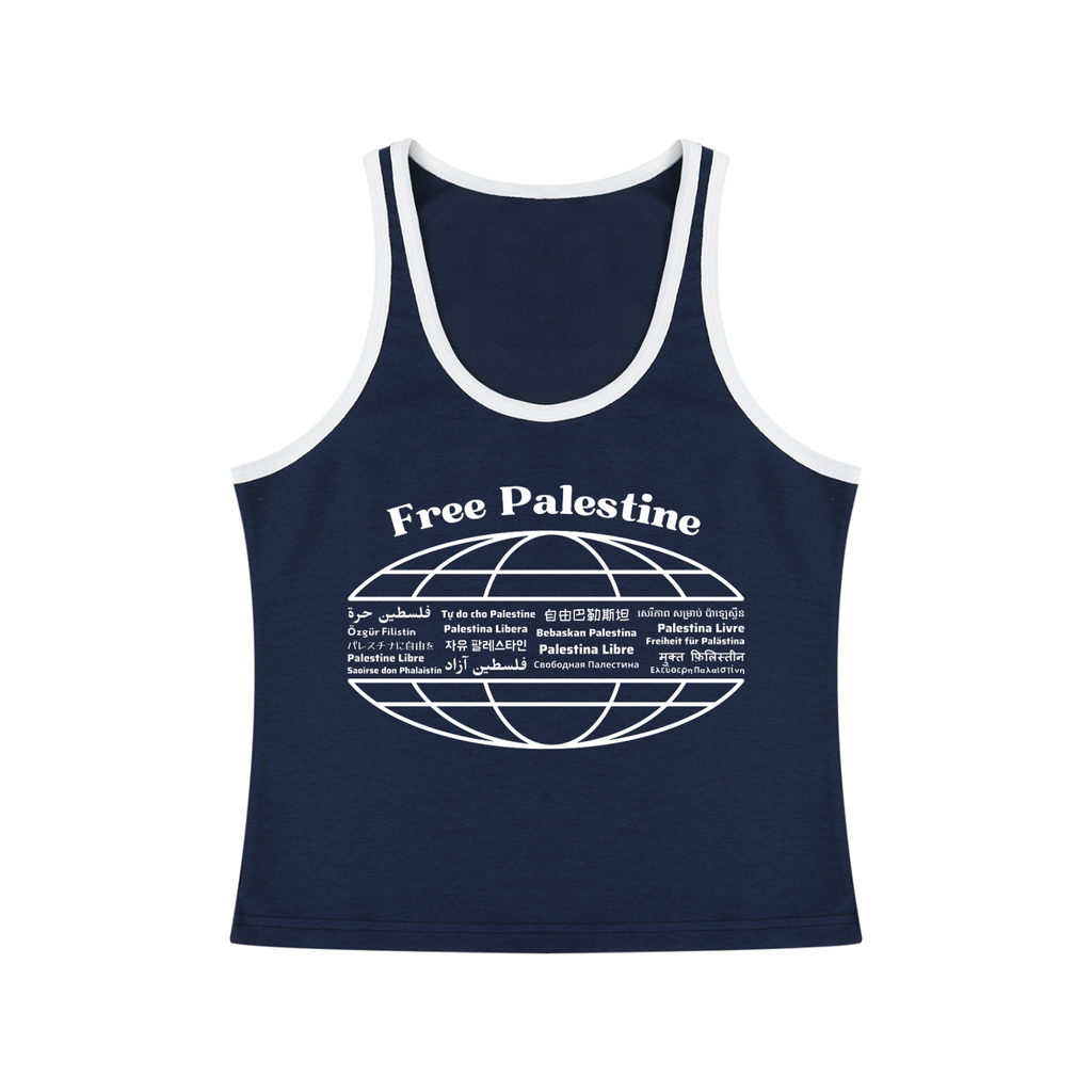 Women's Free Palestine Globe Tank Top