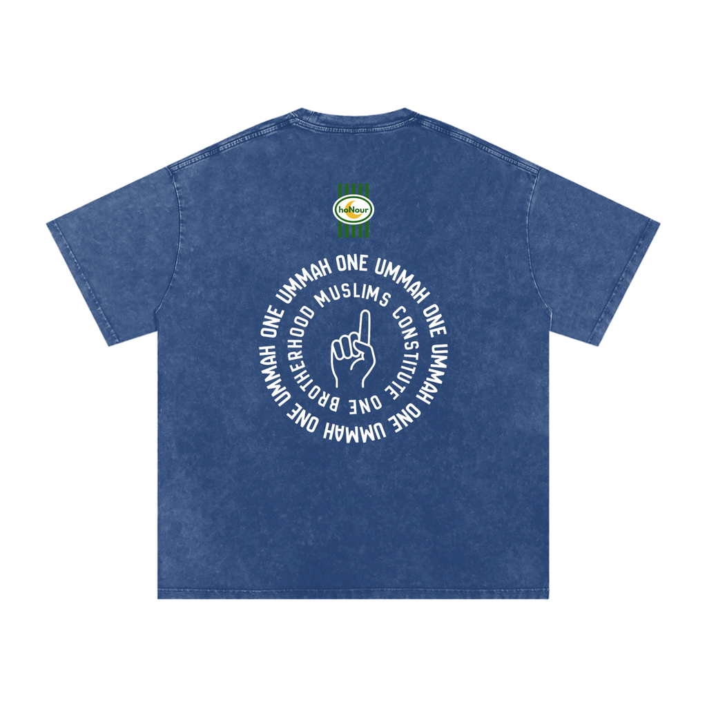 One Ummah Tee — Unisex Snow Washed | 100% Cotton T-Shirt