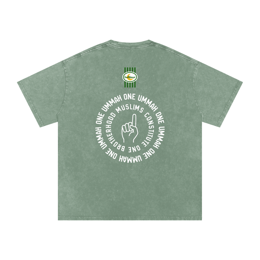 One Ummah Tee — Unisex Snow Washed | 100% Cotton T-Shirt